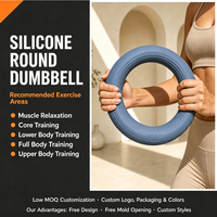 Haltères en silicone antidérapants 5LB 8LB 10LB 15LB avec logo personnalisé, vente en gros OEM pour la gym et la maison