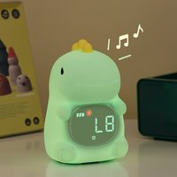 Jam Alarm silikon berbentuk kelinci, hadiah elektronik ulang tahun anak laki-laki dan perempuan dengan tampilan lampu lembut untuk kamar tidur