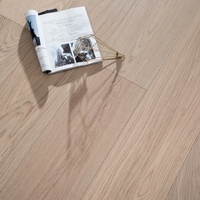 Parquet en bois d'ingénierie en chêne blanc naturel, 3 couches, âme en bouleau, brossé, système de clic, surface solide, imperméable, pour cuisine, villa