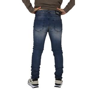 กางเกงยีนส์กอธทรงตรงสไตล์วินเทจของแฟนหนุ่ม NMF40003JE สีฟ้า3D งานเย็บปะติด Y2K ฤดูหนาวการทอผ้าถักแบบหลวมแต่งหมุด - Product Image 3