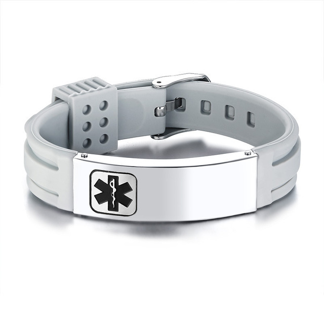 Personalized Bracelet Silicone Medical Bracelets Adjustable Sport Emergency Bracelets