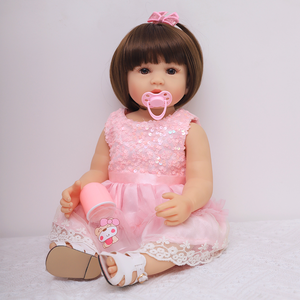 URCHOICE Asequible Cute Girl Chupete Kit Realista Vinilo Silicona <span class=keywords><strong>Reborn</strong></span> Baby Doll Niños Juguete para regalo Cosplay Props Reborner - Product Image 4