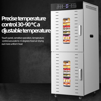 Déshydrateur commercial à 32 plateaux, double compartiment, en acier inoxydable, pour ail, fruits et viande