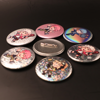 Badge bouton rond holographique en fer sans nickel, imprimé UV personnalisé, pour événements, cadeaux promotionnels, marquage personnalisé