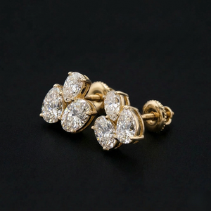 Pendientes de Diamantes Cultivados en Laboratorio con Forma Ovalada y de Pera para Mujer, Joyería Fina Elegante, Brillo Brillante, para Regalo de Boda - Product Image 3
