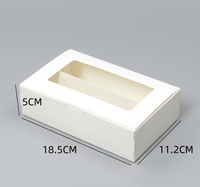 Boîte d'emballage pour biscuits au chocolat avec fenêtre, en papier kraft blanc, à ouverture automatique, pour une seule pièce, conteneur de boulangerie, boîte à macarons