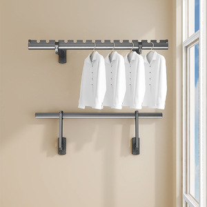 Wall Mounted <b>Clothes</b> Drying <b>Rack</b> Single Bar Rust Resistant Fixed Balcony Use - Product Image 2
