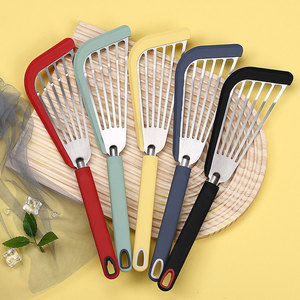 Spatule à poisson en silicone, spatule ajourée pour ustensiles de cuisson antiadhésifs, spatule de cuisine en acier inoxydable, racloir à surface plate - Product Image 1