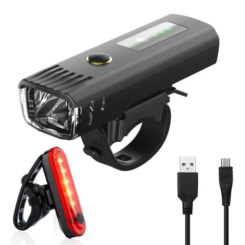 Bike Light Set,USB Rechargeable Bicycle Front Headlight Back Taillight,mountain bike front light head lamp torch rear back light