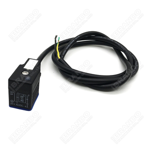 Connecteur de bobine de vanne solénoïde moulé étanche IP67 2P+E DIN43650B avec voyant lumineux LED <span class=keywords><strong>DIN</strong></span> 43650 Forme B <span class=keywords><strong>DIN</strong></span> 43650B - Product Image 1