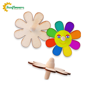 Vente chaude bricolage mini toupies en bois pour enfants projets d'art et d'artisanat - Product Image 3