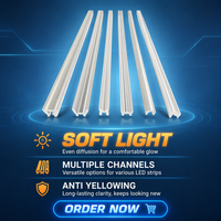 Couverture diffuseur LED givrée MONA-002, largeur 12,5 mm, lentille à clipser en PMMA pour profilé LED en aluminium, bande lumineuse linéaire
