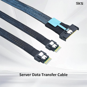Câble Y haute vitesse MCIO vers double SFF-8654 avec isolation PTFE pour stockage NVMe interne de serveur (SFF-TA-1016 vers 2x SFF-8654) - Product Image 2