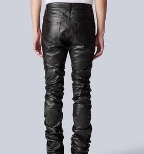 <span class=keywords><strong>Jean</strong></span> revêtu de cire <span class=keywords><strong>noir</strong></span>, nouvelles baskets, esthétique, slim, personnalisé, superpositions - Product Image 2