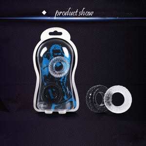 2 Stks/set Siliconen Penisringen Seksspeeltjes Voor Mannen Band Type Zwart/Transparant Sex <span class=keywords><strong>Cock</strong></span>-Ring Delay Ejaculatie Haan Ringen - Product Image 6