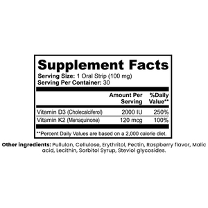 OEM/ODM: Apoya la salud ósea natural y la función inmunitaria, tiras orales de vitamina D3 K2 naturales sin gluten, muestra gratuita. - Product Image 4