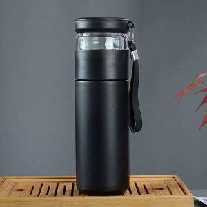 Wholesale Portable 304 Stainless Steel 500ml Double Wall Vacuum Insulated Travel Flask Tea Infuser Cup <b>Filter</b> Eco-Friendly - Product Image 2