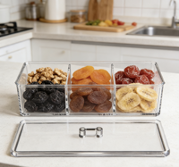 Pot de rangement carré en acrylique hermétique de qualité alimentaire, écologique, moderne, pour épices et fruits secs, présentoir à 3 niveaux pour optimiser l'espace