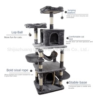 Arbre à chat moderne en carton, griffoir réglable en hauteur, grande villa-nid pour chats, cadeau