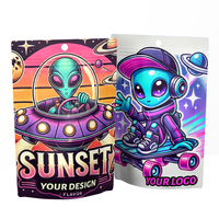 Sachets refermables en Mylar holographique personnalisés, étanches à l'air, anti-odeur, réutilisables, avec fermeture éclair, pour fleurs comestibles, aliments pour animaux de compagnie et gelées, avec marquage à chaud