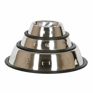 Tazón Portátil de Acero Inoxidable para Mascotas, Antideslizante y Resistente a Caídas, para Perros y Gatos, Exportaciones de Steel Craft - Product Image 1