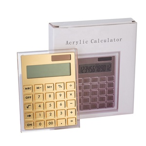 गर्म बिक्री डेस्कटॉप दर्पण सोने सौर ऊर्जा 12 अंक के लिए एक्रिलिक कैलकुलेटर कार्यालय सामान - Product Image 5