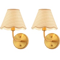 Ventes exclusives transfrontalières : Applique murale LED en fer et rotin tressé fait main, style bohème, idéale pour chambre, salon, dressing