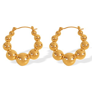 Geometric Hoop <b>Earrings</b> <b>Gold</b> Zinc Alloy U Shape Minimalist Fashion <b>Dangle</b> <b>Earrings</b> EH757G - Product Image 5