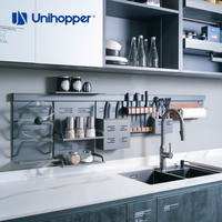 UNIHOPPER Étagère murale de rangement pour outils de cuisine, porte-couteaux, porte-cuillères, porte-ustensiles avec organisateur d'épices