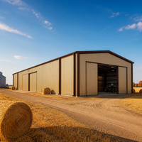 Hangar en structure métallique sans entretien pour entrepôt agricole, bâtiment métallique préfabriqué, maison à ossature en acier durable