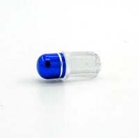 Flacon vide en plastique de 2g pour mini-conteneur PS, flacon vide pour capsules avec bouchon en aluminium coloré