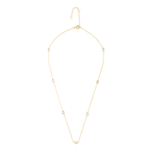 Collier chaîne en topaze bleue dorée avec pierre facettée, maillons dorés, bijoux minimalistes élégants pour femmes - Product Image 1