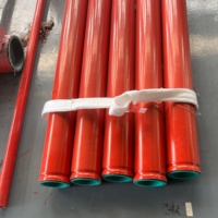Tuyau en acier pour sprinkler anti-incendie ASTM A795 à extrémités rainurées, tube en acier au carbone peint en rouge pour systèmes de sécurité incendie