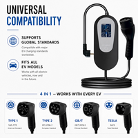 Cargador de Vehículos Eléctricos Portátil, Tipo 2, Enchufe Europeo, 3.5KW, 220V, IEC 62196, Fácil de Transportar, para Todos los Modelos de Vehículos Eléctricos