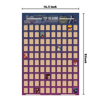 100 Anime Scratch Off Poster-La mejor animación de todos los tiempos (16,5 "X 23,4")