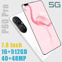 Teléfono Móvil P60 Pro al por Mayor con Pantalla Táctil Grande de 7.1 Pulgadas para Gaming, 16+512GB, 10 Núcleos, Cámara HD de 40+48MP y Doble Tarjeta SIM