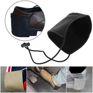 Car Heel Protector Shoe Covers Flat Black Elastic Adjustable Fabric Lining For Driving Protection - Product Image 3