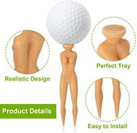Prix usine 76mm Nude Lady Modèle En Plastique Golf Tee Durable Drôle Golf Pin-up Tees Blague Nude Sexy Lady Golf Ball Holder
