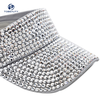 Chapeau d'été d'extérieur pour femmes Creux Top Diamond Tobeauty Baseball Hat Versatile Teen Girl Sun Visor Rhinestone Hat Popular Headless