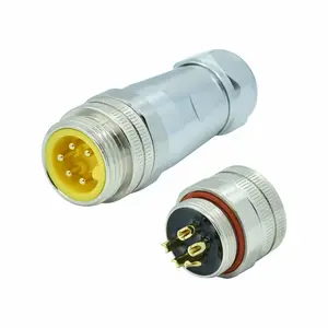 Rigoal Conector circular industrial à prova d'água IP67 7/8 2 3 4 5 6 Pinos 4 Pinos Cabo de fio de fábrica de venda quente