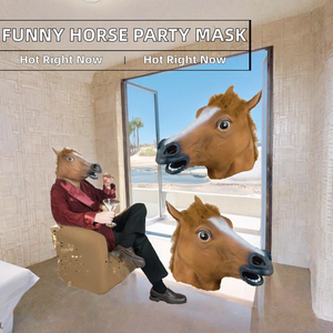 Disfraz de Caballo Divertido <span class=keywords><strong>Cyou</strong></span> DL176 al por Mayor, Disfraz de Animal de Látex para Adultos, Disfraz de Fiesta de Carnaval, Accesorio para Halloween, Pascua, Cosplay - Product Image 2