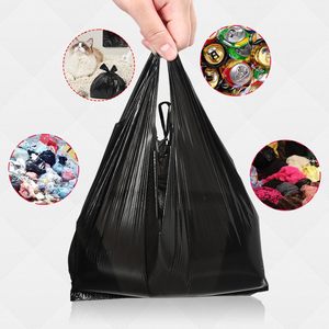Bolsas de Basura Desechables para el Hogar, Estilo Chaleco, con Parte Superior Plana y Gruesa, Bolsas de Basura Negras para Oficina, Cocina, Sala de Estar y Dormitorio - Product Image 5
