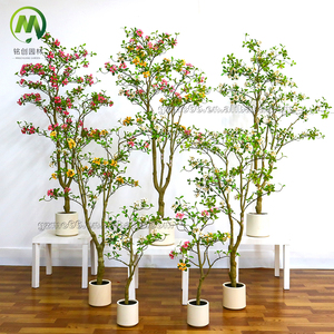 Piante Decorative in Plastica all'Ingrosso, <span class=keywords><strong>Fiori</strong></span> in Tessuto di Seta, Albero Artificiale Sempreverde in <span class=keywords><strong>Vaso</strong></span>, Finto Rhaphiolepis Indica - Product Image 2