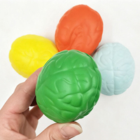 Jouet promotionnel coloré de 7cm en mousse de Pu boules anti-Stress en forme de cerveau avec impression personnalisée