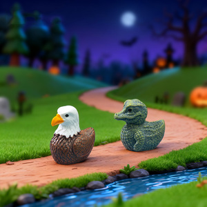 Miniaturas de Animales de Resina: Águila, Cocodrilo, Pato, Figuras Decorativas para Jardín, Acuario, Macetas y Manualidades - Product Image 3