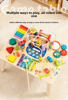 Table de jeu éducative en bois Montessori transfrontalière pour l'apprentissage précoce des nourrissons et jeunes enfants