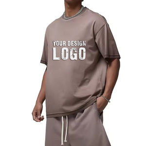 Camiseta de Hombre de Gran Tamaño con Hombros Caídos y Color Degradado Estilo Urbano, Moda Americana, Teñida, Lavada, Vintage, Holgada, Deportiva - Product Image 2