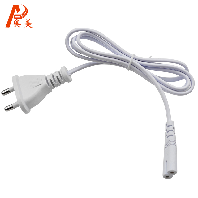 VDE Certified 10A 250V C7 EU Power Cord with IEC Female and CEE Male End Type