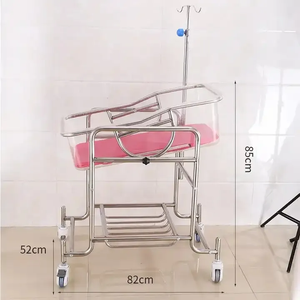 Cochecito <span class=keywords><strong>de</strong></span> bebé Hospital muebles médicos Acero inoxidable <span class=keywords><strong>cuna</strong></span> Rosa colchón IV poste recién nacido cama <span class=keywords><strong>de</strong></span> bebé <span class=keywords><strong>con</strong></span> <span class=keywords><strong>ruedas</strong></span> - Product Image 4