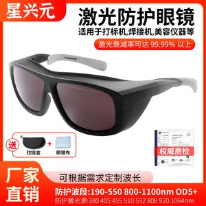 Lunettes de protection laser, monture noire, verres de 2 mm, transmission de lumière de 20 %, protection UV, unisexe, fabriqué à Shenzhen - Product Image 5